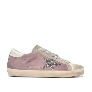 Golden Goose Super Star Pink Suede Sparkle Glitter Sneakers Sz. 40 / 9.5